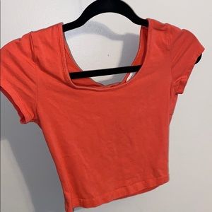 coral crop top